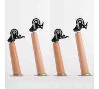 4 Piezas Patas Muebles Madera Maciza,Pata de Mesa Inclinada Madera Pata de Mesa de Café Pierna Soporte Tocador para Armario Mueble de TV,con Ruedas (15cm(5.9in))