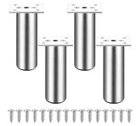 4 Piezas Patas para Muebles Altura Regulables, 120mm Patas Regulables para Muebles Gabinetes, Patas Ajustables de Aleación Aluminio para Mesas, Sillas, Escritorios, Camas, Sofás - Plateado