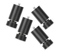 4 Piezas Patas para Muebles de Aleación Aluminio,Pies para Muebles de Reemplazo,Patas para Cama Altura Ajustable,para Armarios Refrigerador Lavadora,con M10 Varilla Roscada,Negro (15cm/5.9in)