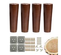 4 Piezas Patas para Muebles Madera, Patas de Mesa Baja de Madera, con Tornillos y Deslizadores de Fieltro, Para Muebles De Bricolaje para Sofá Cama Armario Sillón(Color:walnut color,Size:8cm)