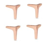 4 Piezas Patas para Muebles,patas de muebles de metal triangulares,Pies de Repuesto para Sofás,Patas de Mesa,para gabinete,gabinetes de TV,Camas,mesita de Noche,con Tornillos,Rose gold,15cm/5.9in