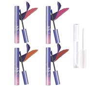 4 Piezas Peel Off Lip Liner Dewy Lip Stain Peel Off Tinta De Labios Resistente Agua Fórmula Nutritiva Moldeado Preciso Larga Duración No Pegajoso Hidratante Alto Rendimiento Color Con 1 Aceite Labial