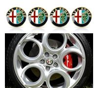 4 Piezas Pegatina para Tapa de Rueda para Alfa Romeo Giulia Stelvio Giulietta 2017-2020 56mm, Adhesivo para Tapacubos Pegatinas, Logotipo de La Cubierta Central del Cubo de La Rueda,B