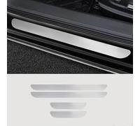 4 Piezas Pegatina para Umbral de Acero Inoxidable de Coche para VW T-ROC Cabrio Typ A1| R-Line| AB 2019+Facelift, Acero Inoxidable Umbral de Puerta de Coche(Silver)