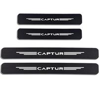 4 Piezas Pegatina para Umbral de Coche para Película Protectora Estribos Fibra Carbono Autoadhesivo Puerta Guardias del Borde Decoración Accesorios,White