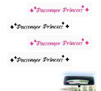 4 Piezas Pegatinas Coche Passenger Princess Sticker, Pegatinas para Espejo De Coche, Sticker Passenger Princess, Pegatinas para Espejo Retrovisor, Accesorios Decorativos para Coche (Rosa&Negro)