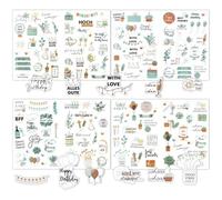 4 Piezas Pegatinas de Cumpleaños, Pegatinas de Feliz Cumpleaños, Pegatinas de Bricolaje, Tarjetas de Cumpleaños y Pegatinas de Regalo, Pegatinas de Cumpleaños Transparencia para Scrapbooking (Verde)