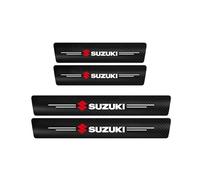 4 Piezas Pegatinas Decoración para Estribos de Coche para Suzuki S-Cross SX4 Swift Jimny Alto Grand Vitara Ignis Samurai, Protective de Umbral de Puerta de Coche de Fibra de Carbono (Rojo)