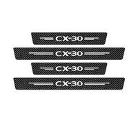 4 Piezas Pegatinas Protective de Umbral de Puerta para Mazda CX-30 Decoración para Estribos de Coche de Fibra de Carbono