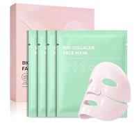 4 Piezas Peptide Collagen Lifting Glow Hydrogel Mascarillas Faciales, Mascarilla De Gel Gelatina De Colágeno, Skin Care Mascarillas Faciales Colágeno, Elástica, Hidratante, Reafirmante,Verde