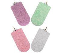 4 Piezas Percha de Piedra Pómez Natural, Estable | Molienda de Uñas, Instalación Sencilla, Superficie Rugosa Porosa, para Jaulas de Hámster