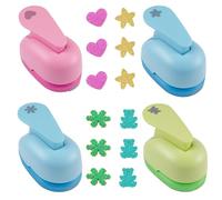 4 Piezas Perforadora Papel Niños, Troqueladoras para Manualidades, Perforadora Papel Formas Estrella Corazón Osito Flores de Cerezo, Juego de Perforadoras con Motivos para Proyectos de Bricolaje