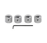 4 Piezas perillas de Guitarra eléctrica Perilla de Control de Velocidad de Tono de Volumen de aleación de Aluminio con Llave Hexagonal para Guitarra eléctrica o bajo(Plata)