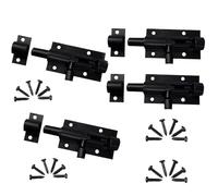 4 Piezas Pestillo Deslizante, Cerrojos de Puerta Bloqueo Deslizante, Inoxidable Perno de Puerta, Pestillo de Acero Inoxidable, Pestillos para Puertaspara Puerta de Jardín, Baño, Cobertizo(Negro)