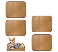 4 Piezas Pet Mat Mat - Almohadilla De Enfriamiento De Perros - Mats De Perros De Verano - Mascadas Manta Paja Natural Lavable | Para Razas Grandes, Medianas Y Pequeñas, Mejor Piso, Perrera, Caja