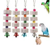 4 Piezas Piedra de Calcio para Picos de pájaros para Loros, Piedra Molar Juguetes para Loros, Juguetes Grandes para Masticar Pájaros, Juguete para Masticar Pájaros, para Cacatúas, Periquitos, Hamsters