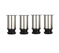 4 piezas Pies ajustables, Pies de gabinete de 80 mm de altura, patas de mesa, patas de muebles, acero inoxidable cepillado, altura ajustable de 0-15 mm, vienen con tornillos de acero inoxidable