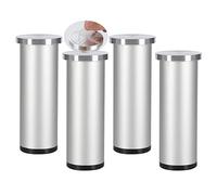 4 Piezas Pies de la mesa de centro de cristal Aluminio Aleación Patas de gabinete regulables sin puñetazos Pies de metal autoadhesivo Piernas de apoyo mueble de baño (10cm,color aluminio)