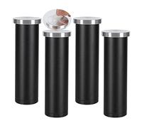 4 Piezas Pies de la mesa de centro de cristal Aluminio Aleación Patas de gabinete regulables sin puñetazos Pies de metal autoadhesivo Piernas de apoyo mueble de baño (35cm,lijado negro)