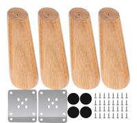 4 Piezas Pies para Madera para Muebles Patas para Muebles, Patas de Recambio para Sofá y Mesa, 6cm 10cm 12cm 15cm 20cm con Placa de Montaje y Tornillos para Sillón(15cm)
