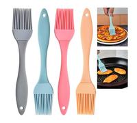 4 Piezas Pincel de Cocina de Silicona, Set de Pinceles para Repostería, Pincel de Pastelería, Pincel BBQ, Pincel para Parrilla y Pincel para Aceite para Hornear, Cocinar, Mantequilla y Marinada