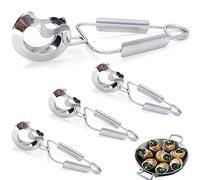 4 Piezas Pinza para Caracol, Pinzas para hornear ensaladas, Pinzas para Servir, Servir Comida Clip, Pinza para Caracol de Vajilla con Cabeza Hueca Anti-escaldado, para Hogar, Cocina en Restaurante