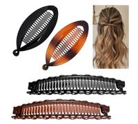 4 Piezas Pinzas para el Cabello de Plátano, Banana Clips, Hair Clip para Rizos Gruesos, Peines Grandes Vintage, Accesorios Pelo Mujer, Banana para Cabello, Clip de Cola de Caballo para Mujeres y Niñas