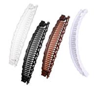 4 Piezas Pinzas para el Pelo de Plátano Banana Clip Vintage Accesorios para el Cabello de Cola de Pez para Mujeres y Niñas