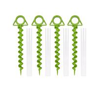 4 Piezas Piquetas de Plástico para Carpa, Estacas para Tienda de Campaña, Piquetas Camping Plastico Piquetas para Tienda, con Tubo de Plástico, Aplicar para Camping Exterior(Verde)
