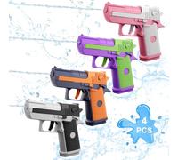 4 Piezas Pistola de Agua, Water Pistola para Niños y Adultos, Pistolas de Agua Pequeñas con 8-10 m de Larga Distancia, Juguete de Pistola de Agua para Piscinas, Playas y Jardines