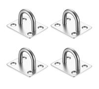 4 Piezas Placa de Ojo de Acero Inoxidable, Ganchos de Techo, Placas de Ojo, Ojales de Pared para Fijación de Toldo de Techo Pared, Colgar Columpio Yoga Saco de Boxeo