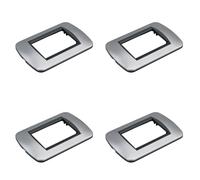 4 Piezas Placa de Pared de Plástico Ovalada, 3 Posiciones para Caja 503, Compatible con Bticino Living Light, Color Gris/Plata, Serie MBL