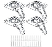 4 Piezas Placas de Ojo, Placa de Cubierta de Acero Inoxidable, Ganchos Techo/Pared Forma de U, para Accesorios de Fijación de Parasol Herrajes Colgar de Silla Columpio
