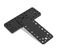 4 Piezas Placas Perforadas, Placas de Unión Planas, Escuadras Metalicas, Soporte de Fijación Perforadas con Orificio, Placas de Reparación Conectores para Fijar de Madera, Negro/180 x 65 x 2 mm