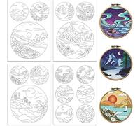 4 Piezas Plantillas de Bordado Soluble, Estabilizador de Bordado Soluble en Agua, Estabilizadores de Bordar para Entusiastas de la Costura a Mano (C)