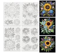 4 Piezas Plantillas de Bordado Soluble, Estabilizador de Bordado Soluble en Agua, Estabilizadores de Bordar para Entusiastas de la Costura a Mano (B)