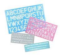 4 Piezas plantillas letra de plástico para lettering, letras reutilizables para manualidades