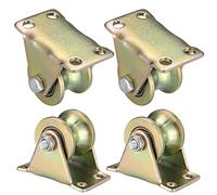 4 Piezas Polea de Inversión, Polea de Elevación, Polea para Botellas, Rueda con Ranura en U, Ruedas Poleas, Polea con Rodamiento de Bolas para Cuerdas Motores (Rueda con Ranura en U)