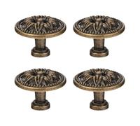 4 Piezas Pomo Redondo Europeo Vintage de Aleación de Zinc | Acabado Fino y Resistente al Óxido, Uso en Hogar y Baño, para Baúl y Estantería
