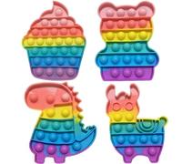 4 Piezas Pop Fidget It Toys Set, Juguetes Antiestres Niños, Bubble Fidget, Sensorial Herramientas para Adultos y Niños, Dinosaurio Alpaca Oso Helado, Regalos Cumpleaños Regalos para Fiestas
