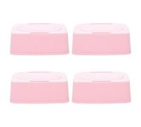 4 Piezas Porta Toallitas para Bebés Apertura Extraíble, PP Rosa | Contenedor Rellenable para Pañales, Mano, Diseño Práctico para Estudio y Viaje