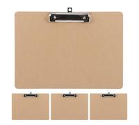 4 Piezas Portapapeles de Escritura A4 Clip Metálico, MDF E Hierro | Formato Horizontal, Superficie Lisa Resistente a Rayas, para Aula y Organización Escolar, Juego