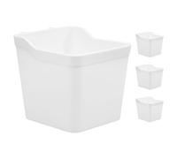 4 Piezas Portavasos ABS Blanco, Modular, Minimalista | Organizador de Clavos y Piezas, para Taller Casero y Aula, Resistente a Deformación