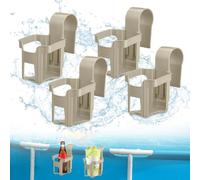4 Piezas Portavasos Junto de Piscina, Portavasos Colgante de Piscina, Desmontable Soportes para Bebidas de Piscina, Accesorios Piscina para Fiestas de Verano en la Piscina Playa