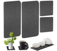 4 Piezas Posavasos Absorbentes de Diatomeas para Cocina,Baño,Jabones Manos