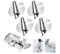 4 Piezas Prensatelas Dobladillo En Espiral+Guía de Costura Magnética para Máquina de Coser, 7/8/9/10mm Prensatelas Enrollable para Dobladillos, Coser Pie para Dobladillo para Doméstico Y Comercial