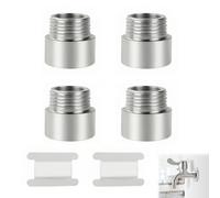 4 Piezas Prolongación de Grifo 1/2 Pulgada, Extensión de Grifo, extensión de cabezal de ducha, accesorio de extensión de grifo (Acero inoxidable, 1/2 pulgadas x 15 mm(4PCS))
