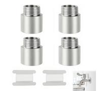 4 Piezas Prolongación de Grifo 1/2 Pulgada, Extensión de Grifo, extensión de cabezal de ducha, accesorio de extensión de grifo (Acero inoxidable, 1/2 pulgadas x 20 mm(4PCS))