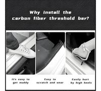 4 Piezas Protective de Umbral de Puerta de Coche para Jeep Renegade 2022-2014, Fibra de Carbono, Decoración para Estribos Accesorios Coche