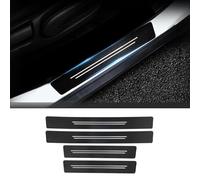 4 Piezas Protective de Umbral de Puerta de Coche para Polestar 4, Fibra de Carbono Decoración para Estribos Accesorios Coche